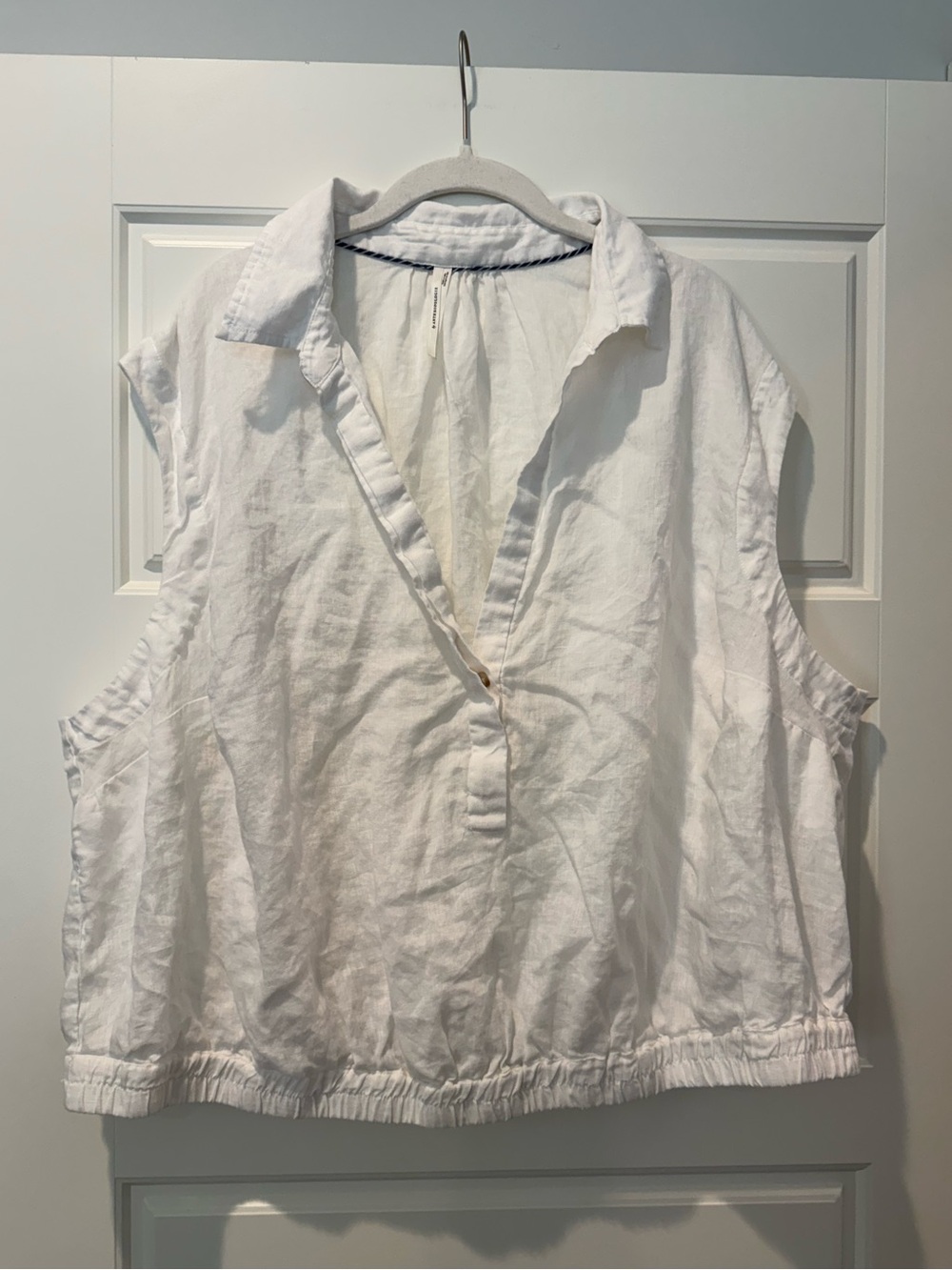 NWOT Anthropologie 3X White Linen Cropped Tank